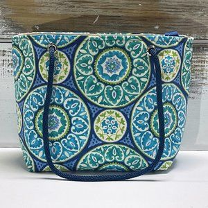 Outdoor Printed Fabric Womens Rope Handled Tote Shoulder Bag